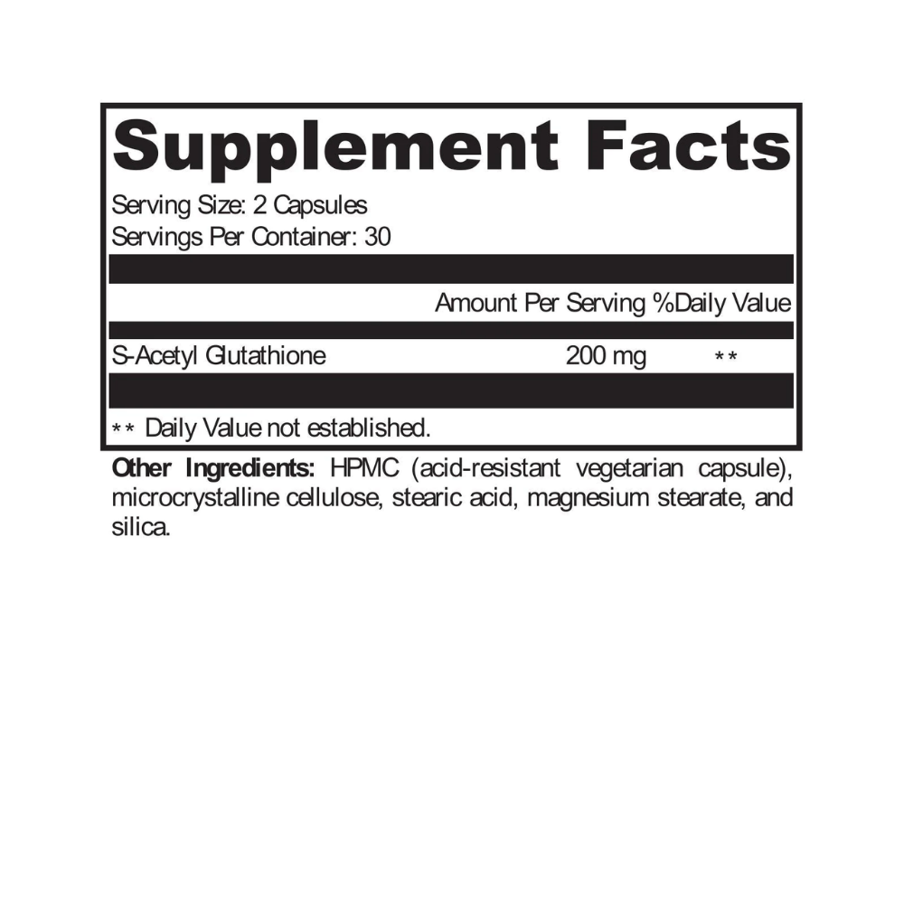 S-Acetyl Glutathione 60 Capsules