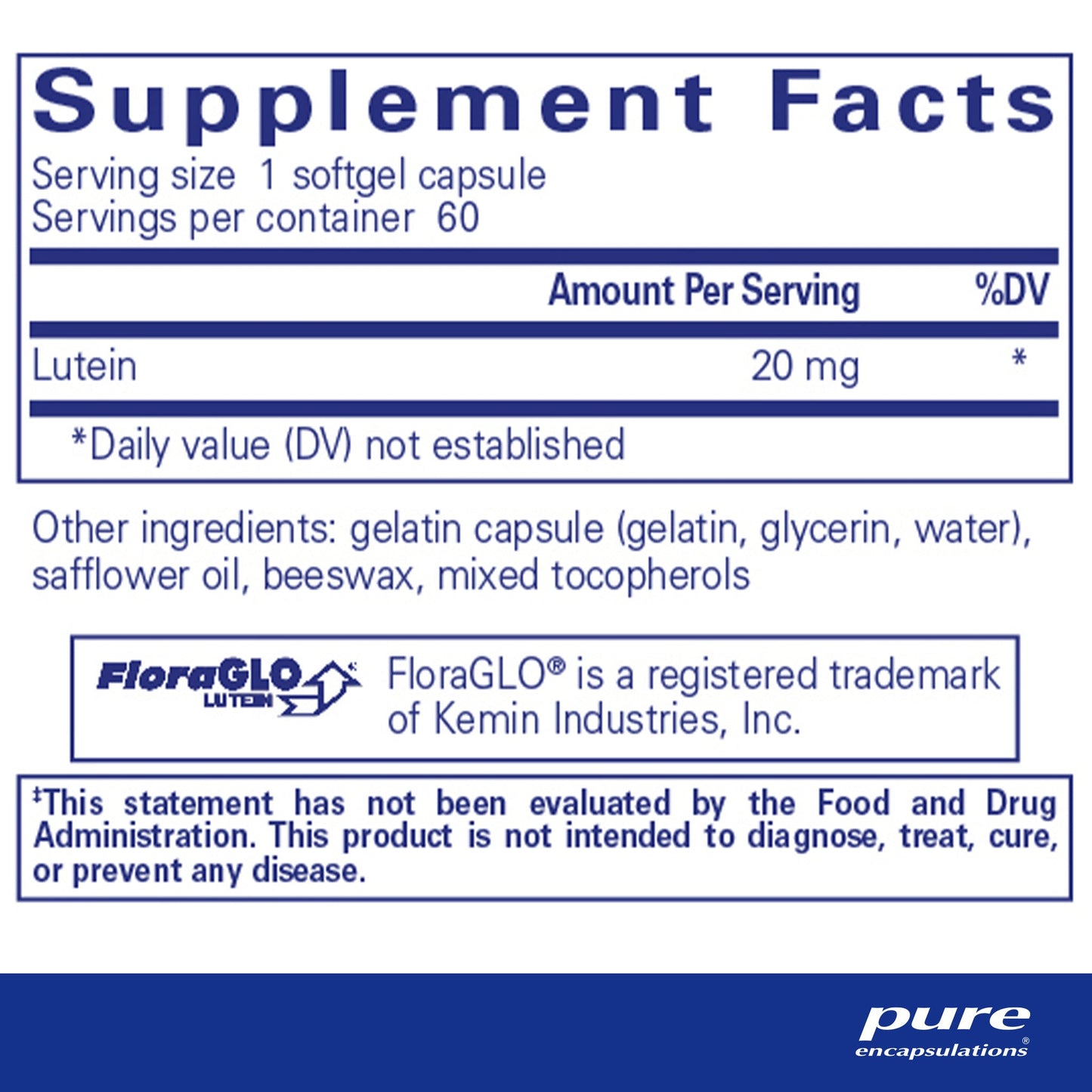 Lutein 20 mg.